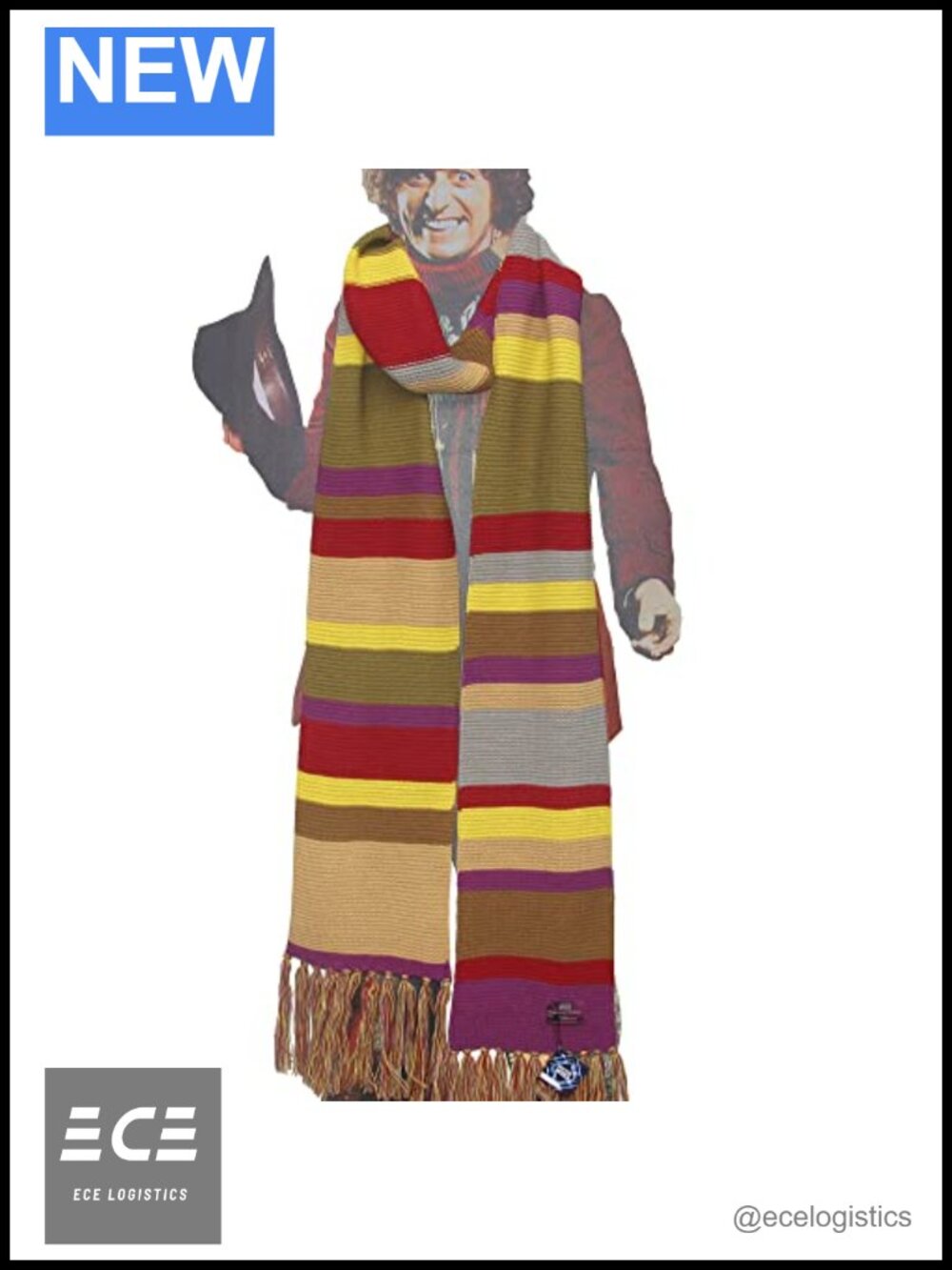 Official BBC Doctor Who Fourth Doctor Scarf 13 ft Striped Acrylic